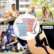 270ML Foldable Silicone Travel Cup - Anti-Slip Anti-Scald Camping Mug